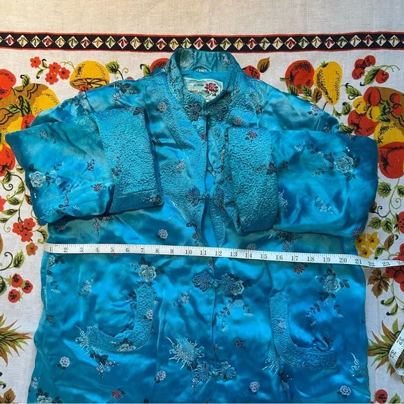 Blue Silk Robe - Picture 2 of 4